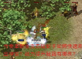 传奇单职业变态版新手如何快速刷出神装?战力提升秘籍有哪些? 传奇单职业变态版新手如何快速刷出神装?战力提升秘籍有哪些?