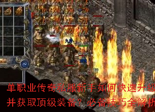 单职业传奇私服新手如何快速升级并获取顶级装备?必备技巧全解析 单职业传奇私服新手如何快速升级并获取顶级装备?必备技巧全解析