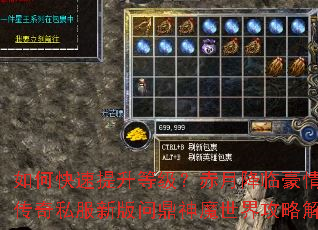 如何快速提升等级?赤月降临豪情再燃传奇私服新版问鼎神魔世界攻略解析 如何快速提升等级?赤月降临豪情再燃传奇私服新版问鼎神魔世界攻略解析